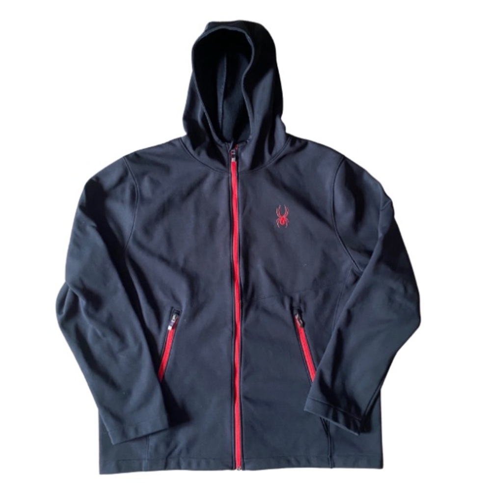 Spyder Men's Black Jacket with Red Accents Size XL